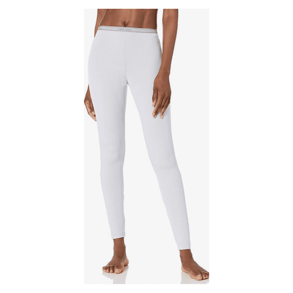 Calvin Klein Women's Modern Cotton Pure Ribbed Lounge Legging, White, Size M