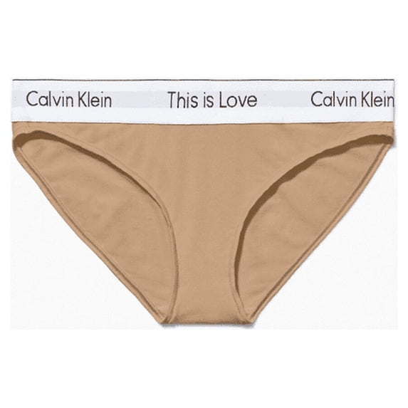 Calvin Klein Women's Modern Cotton This Is Love Bikini Underwear, Travertine, M