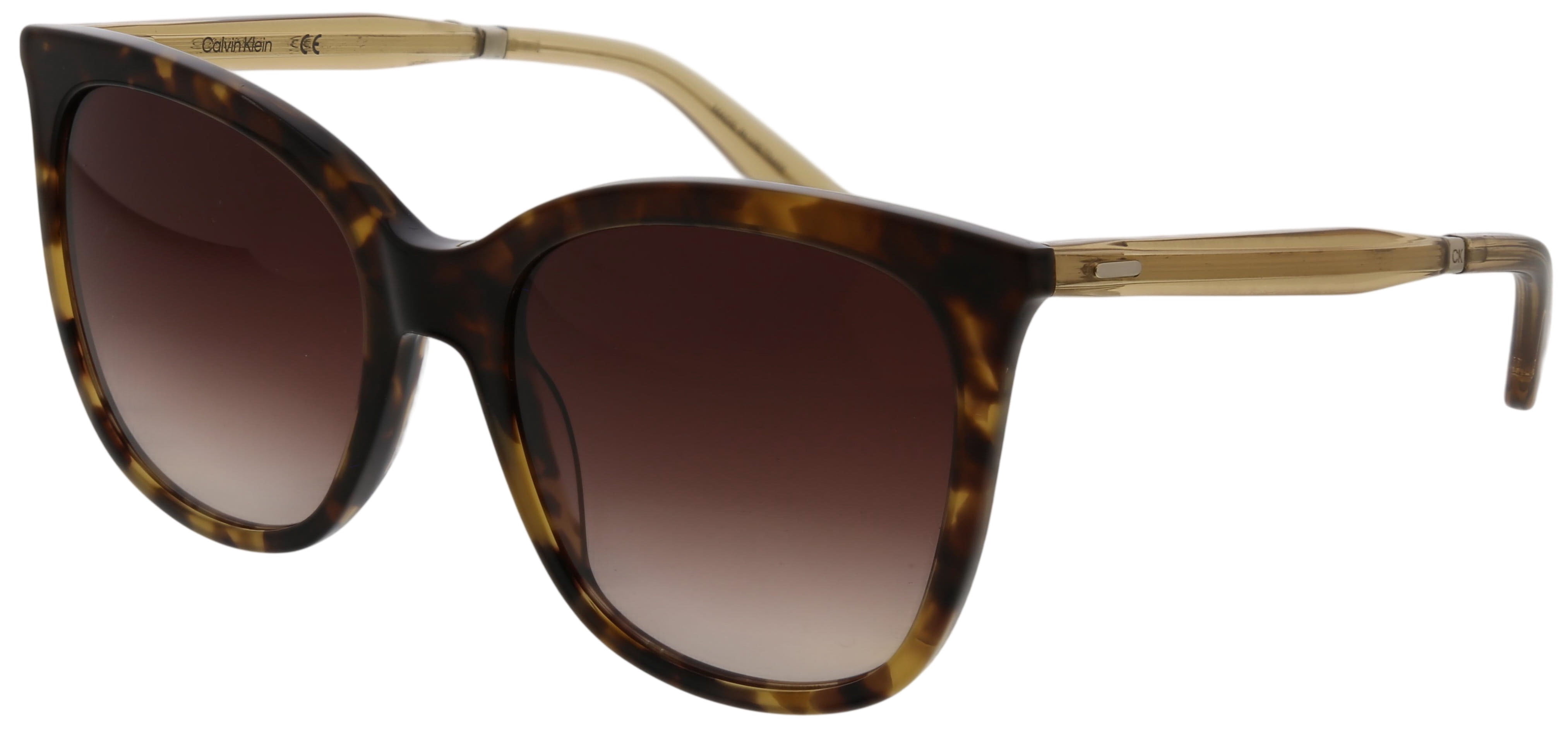 Calvin Klein Women's Modified Rectangle Prescription Sunglasses with Case, CK23500SG Brown Havana
