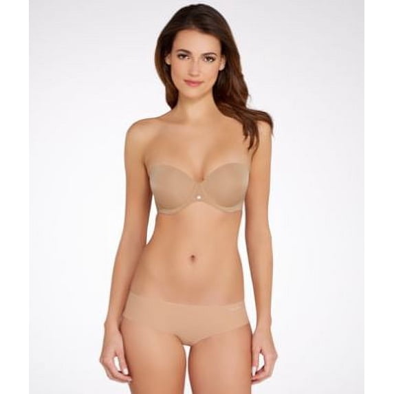 Calvin Klein Women's Naked Glamour Strapless Push Up Bra,Buff,34D