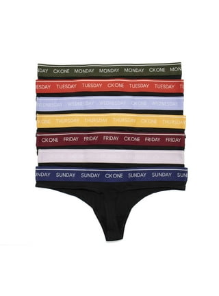  Calvin Klein Women's Carousel Logo Cotton Stretch Thong  Panties, 5 Pack, Black/Nymphs Thigh/Tawny Port/Grey Heather/Ck Confetti  Black, X-Large : Clothing, Shoes & Jewelry