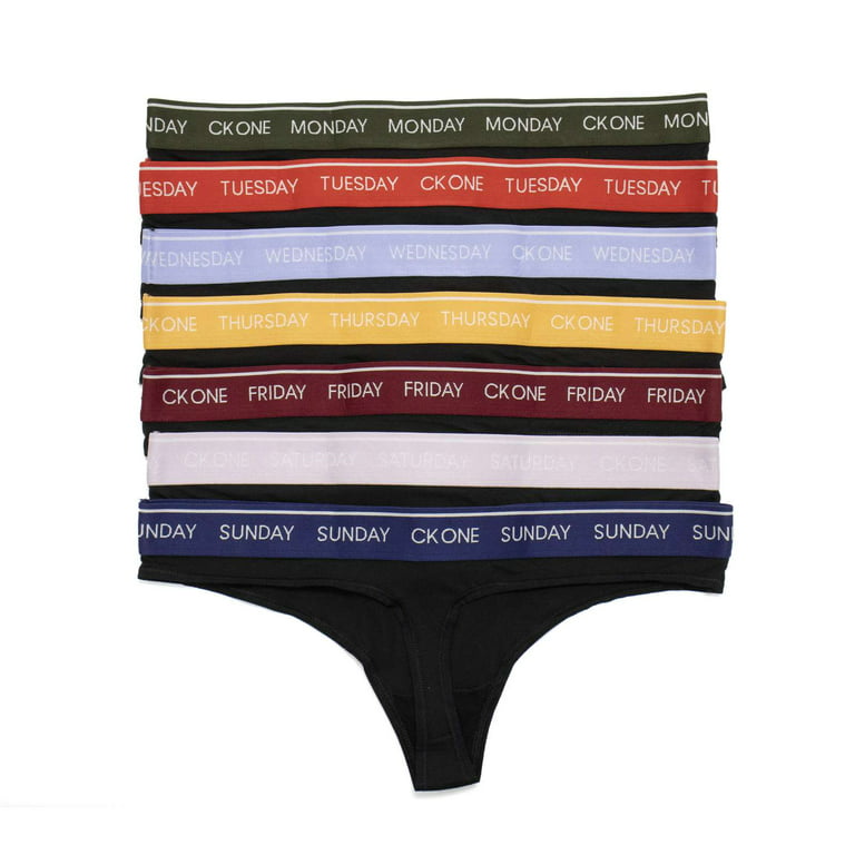 Calvin Klein Women's One Days Of The Week Thong 7-Pack, Black 1