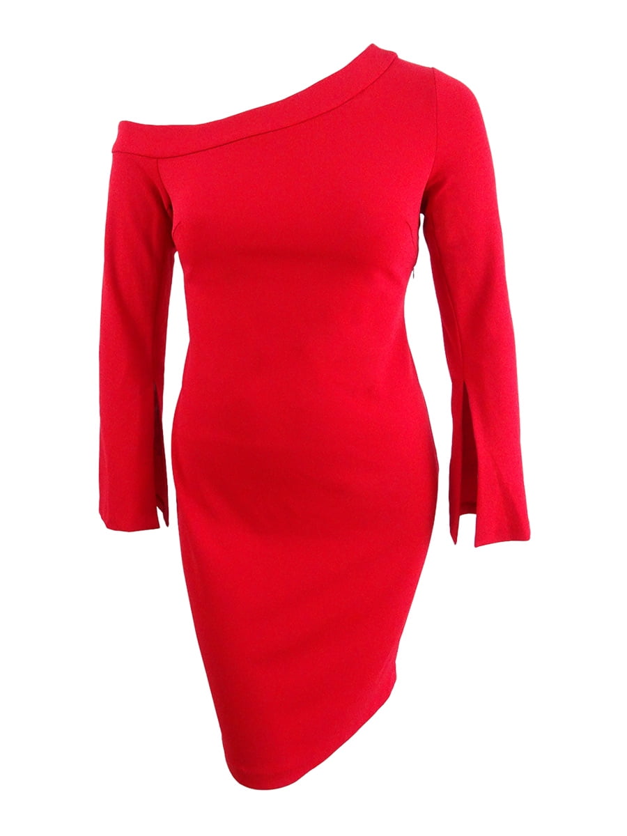 Calvin klein red one shoulder dress hotsell