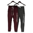 thumbnail image 1 of Calvin Klein Women's 2 Pack French Terry Joggers Size: XS, Color: Grey/Deep Maroon, 1 of 4