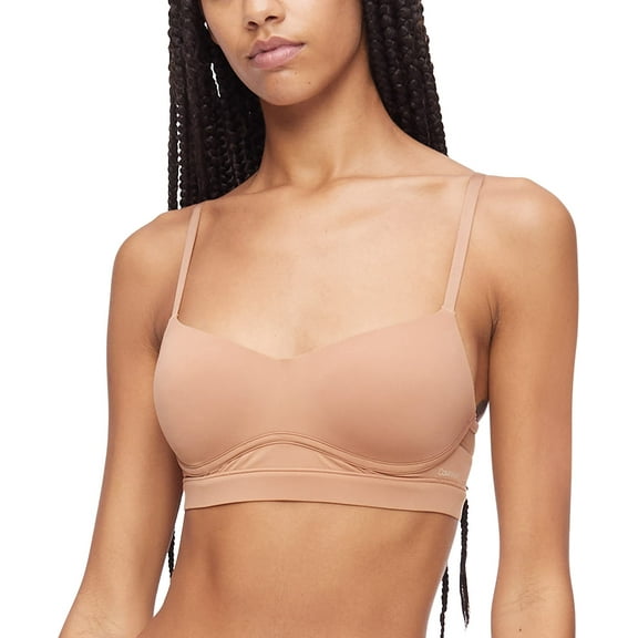 Calvin Klein Women's Perfectly Fit Flex Lightly Lined Bralette, Brown, XL