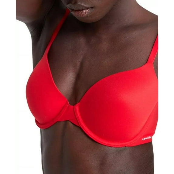 Calvin Klein Women's Perfectly Fit Full Coverage T-Shirt Bra, Rouge Red 38D