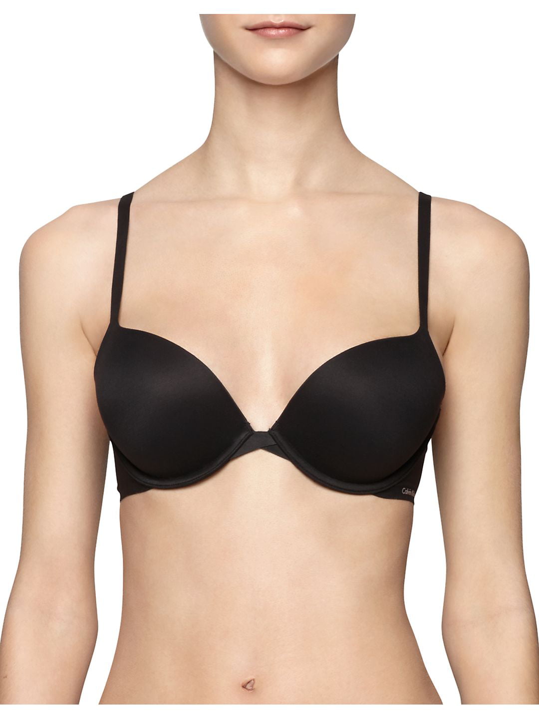 Calvin Klein Women's Perfectly Fit Push Up Plunge Memory Touch, Black, Size  34C