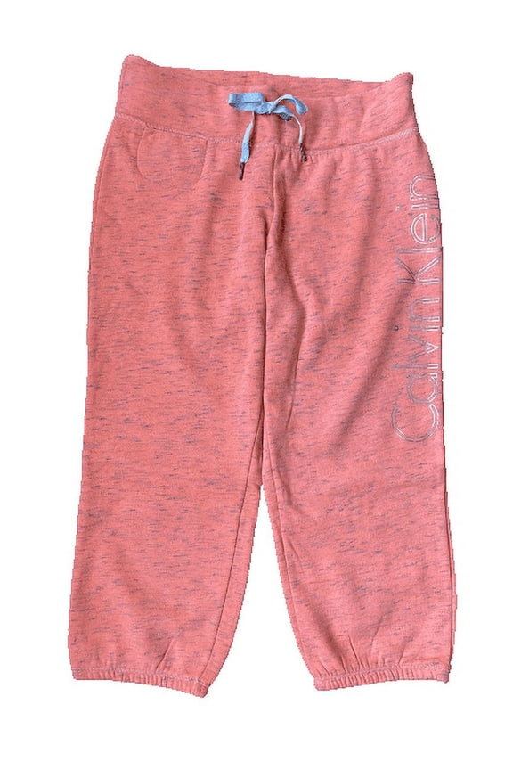 Women's Performance Logo Fleece Capri Sweatpants, Coral/Orange, Size Medium