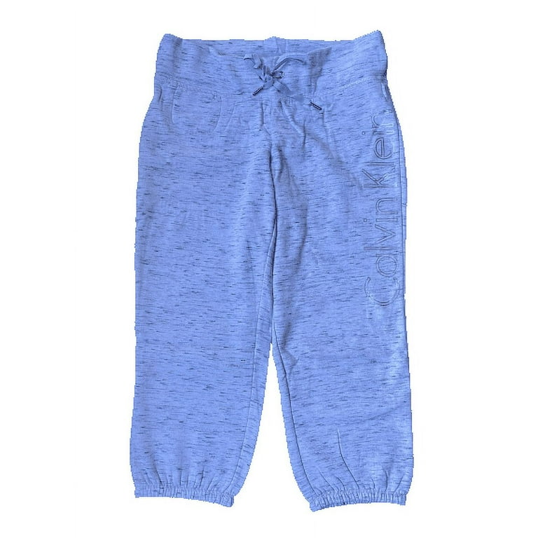 Calvin Klein Cuffed Drawstring Capri Pants in Blue