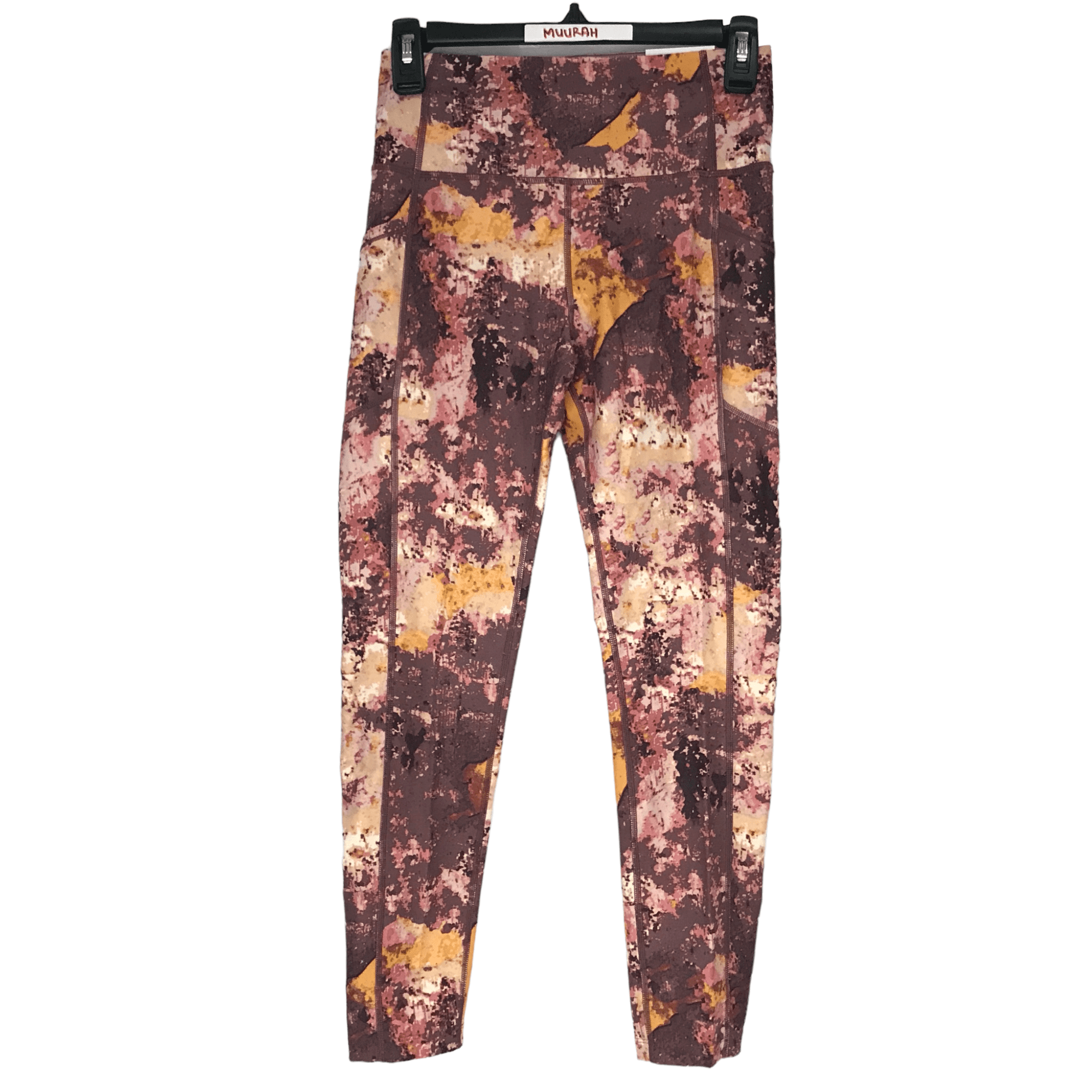 Calvin Klein Women's Printed High Waist Length Leggings Brown Size Large