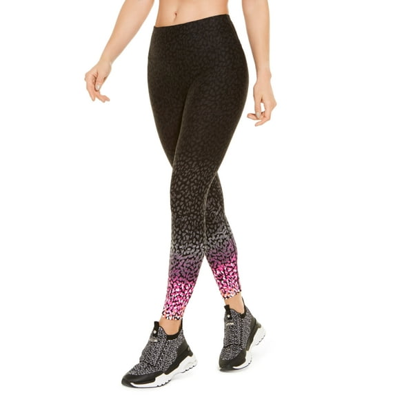 Calvin Klein Women's Performance Wild Ombre Printed High-Waist Leggings Brght Pink Size Small