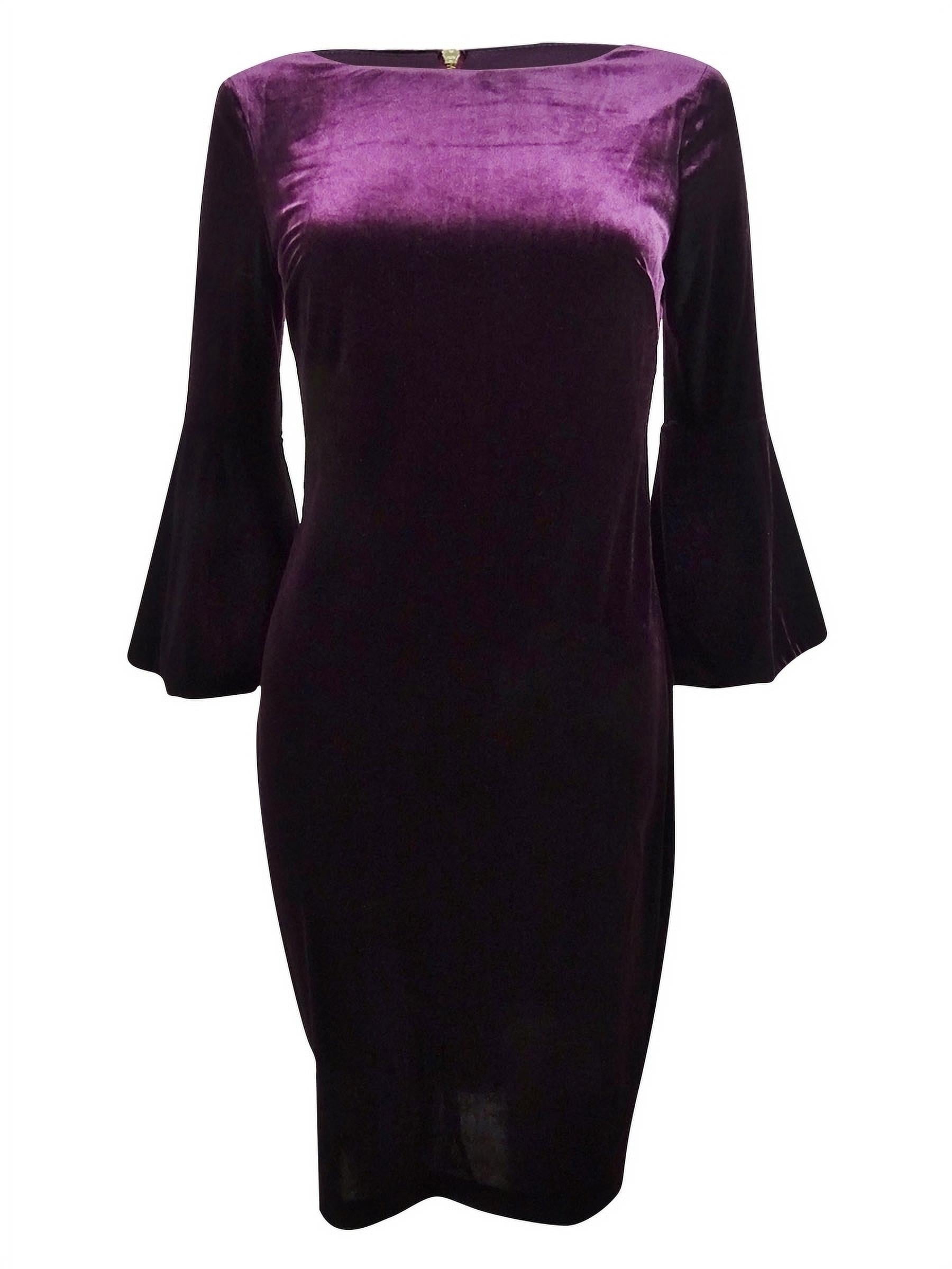 Calvin klein purple velvet dress hotsell