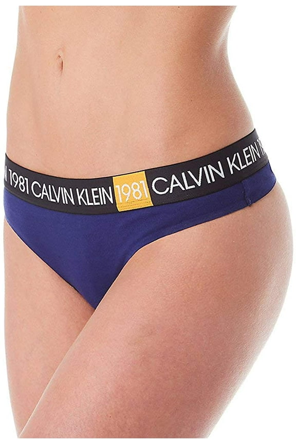 Women's Plus 1981 Bold Cotton Thong Panty Purple Night 1X