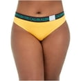thumbnail image 1 of Calvin Klein Women's Plus 1981 Bold Cotton Thong Panty Yellow Trippy 3X, 1 of 1
