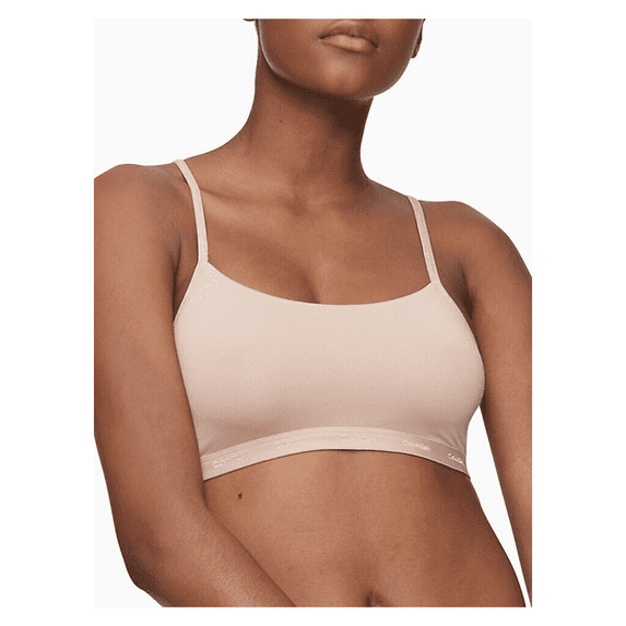 Calvin Klein Women's Plus Form to Body Unlined Bralette, Stone, 3X