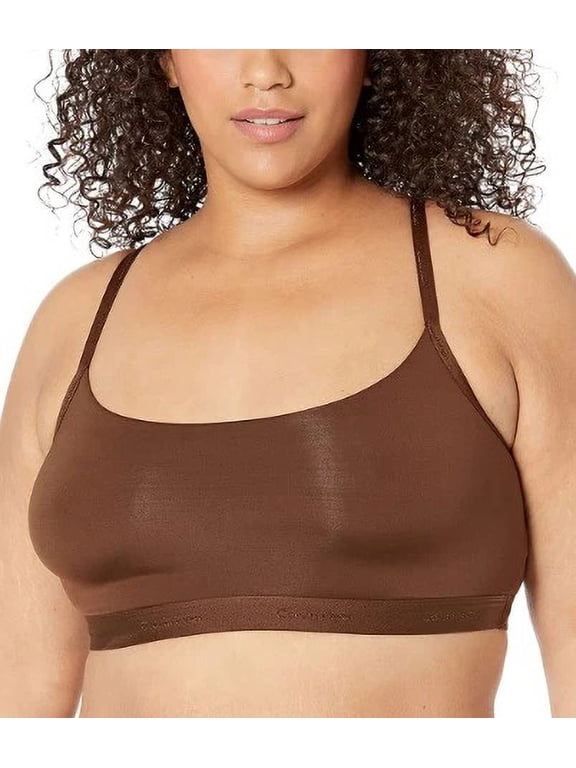 Women's Plus Form to Body Unlined Bralette, Umber, 1X.