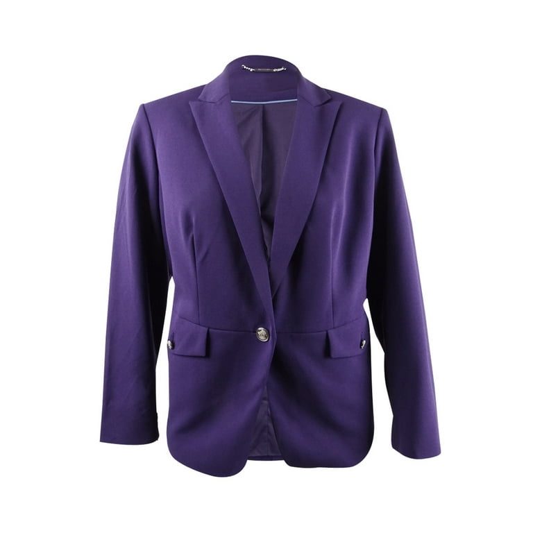 Plus Size One-Button Blazer