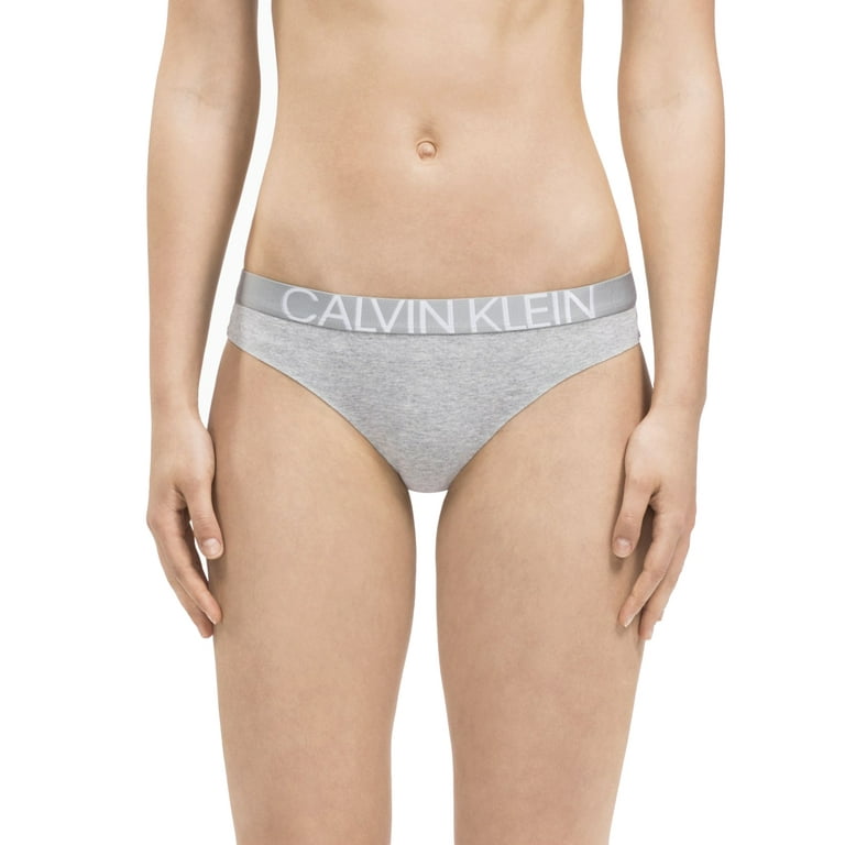 Calvin Klein Women's Plus Size Statement 1981 Thong Panty, Grey