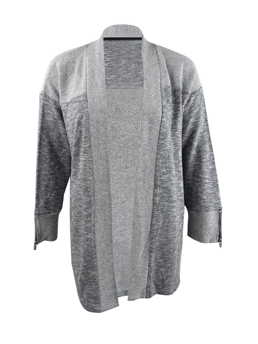 Calvin Klein Women's Plus Size Two-Tone Open-Front Cardigan (2X