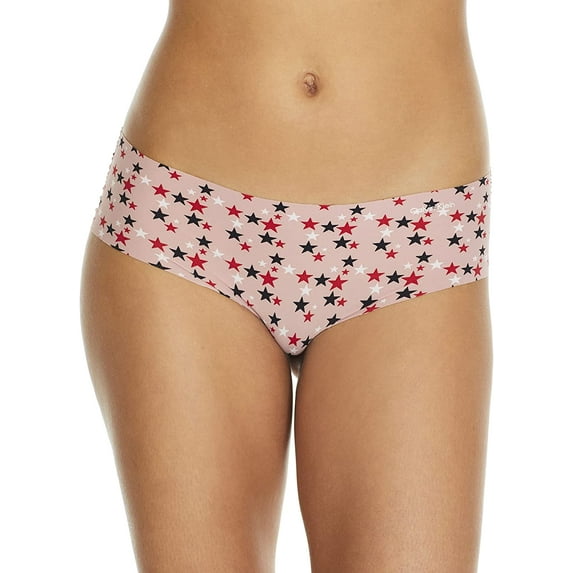 Calvin Klein Women's Printed Invisibles Hipster, Fresh Pink,L - US