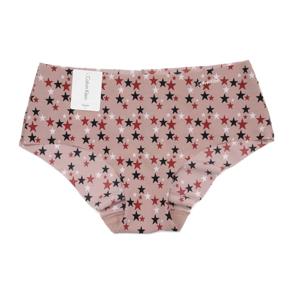 Calvin Klein Women's Printed Invisibles Hipster, Fresh Pink,S - US