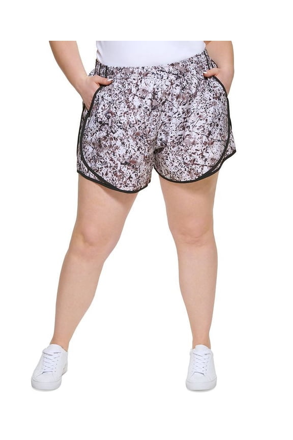 Women's Printed Running Shorts Beige 2X