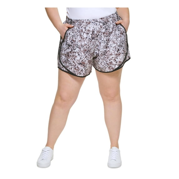 Calvin Klein Women's Printed Running Shorts Beige Size 3X