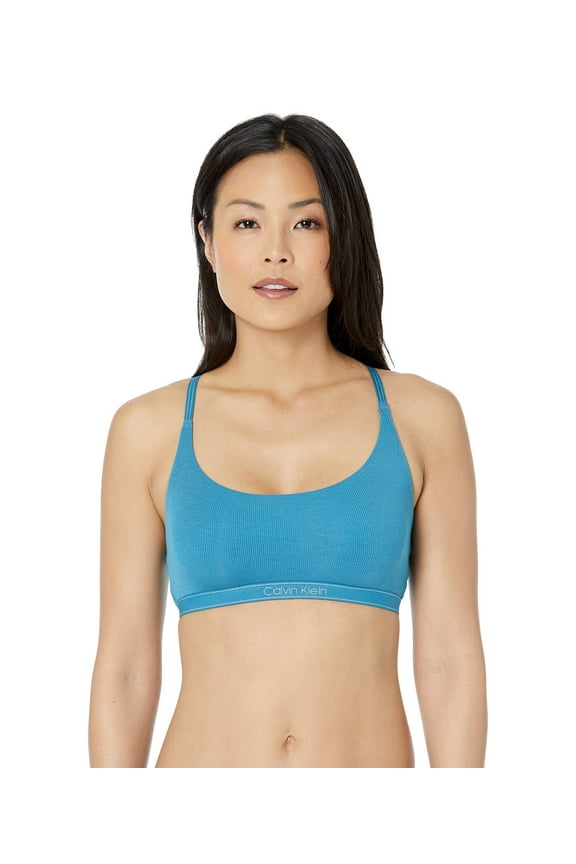 Women's Pure Ribbed Unlined Bralette, Tapestry Teal, Medium