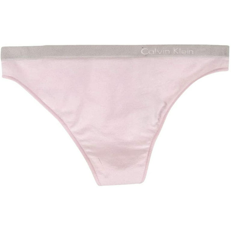 Calvin Klein Women's Pure Seamless Thong Panty, Pink Sky, Large