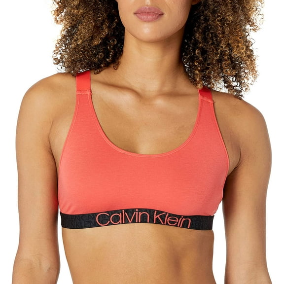 Calvin Klein Women's Reconsidered Comfort Unlined Bralette, Punch Pink,XL - US