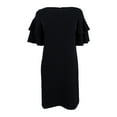 thumbnail image 1 of Calvin Klein Women's Ruffle-Sleeve Mini Dress (2, Black), 1 of 2