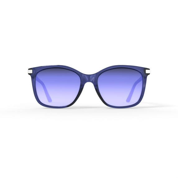 Calvin Klein Women's Rx'able Fashion Sunglasses, CK19527SG, Crystal Blue, 54-19-140, with Case
