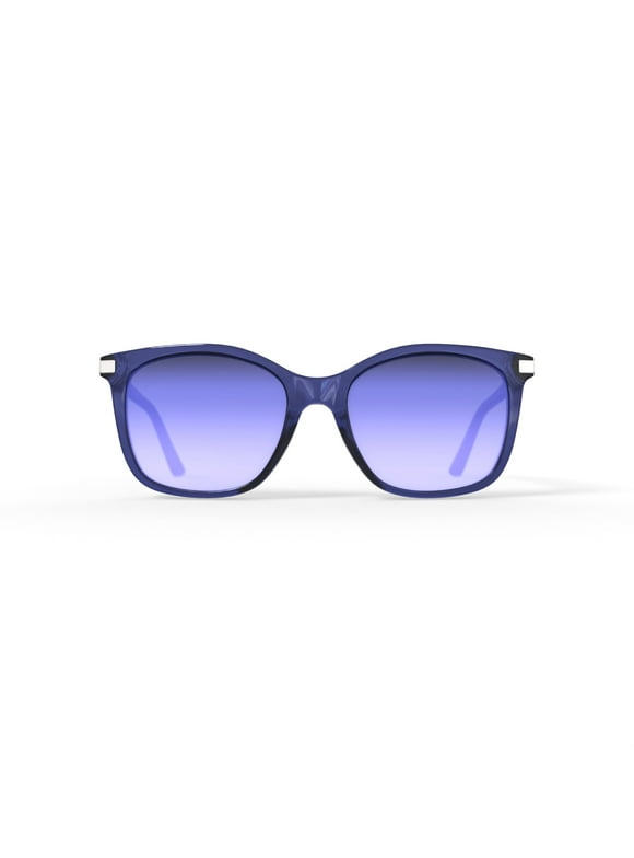Women's Rx'able Fashion Sunglasses, CK19527SG, Crystal Blue, 54-19-140, with Case