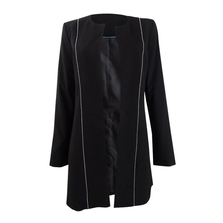 Calvin Klein Women s Seamed Open Front Topper Jacket 0 Black