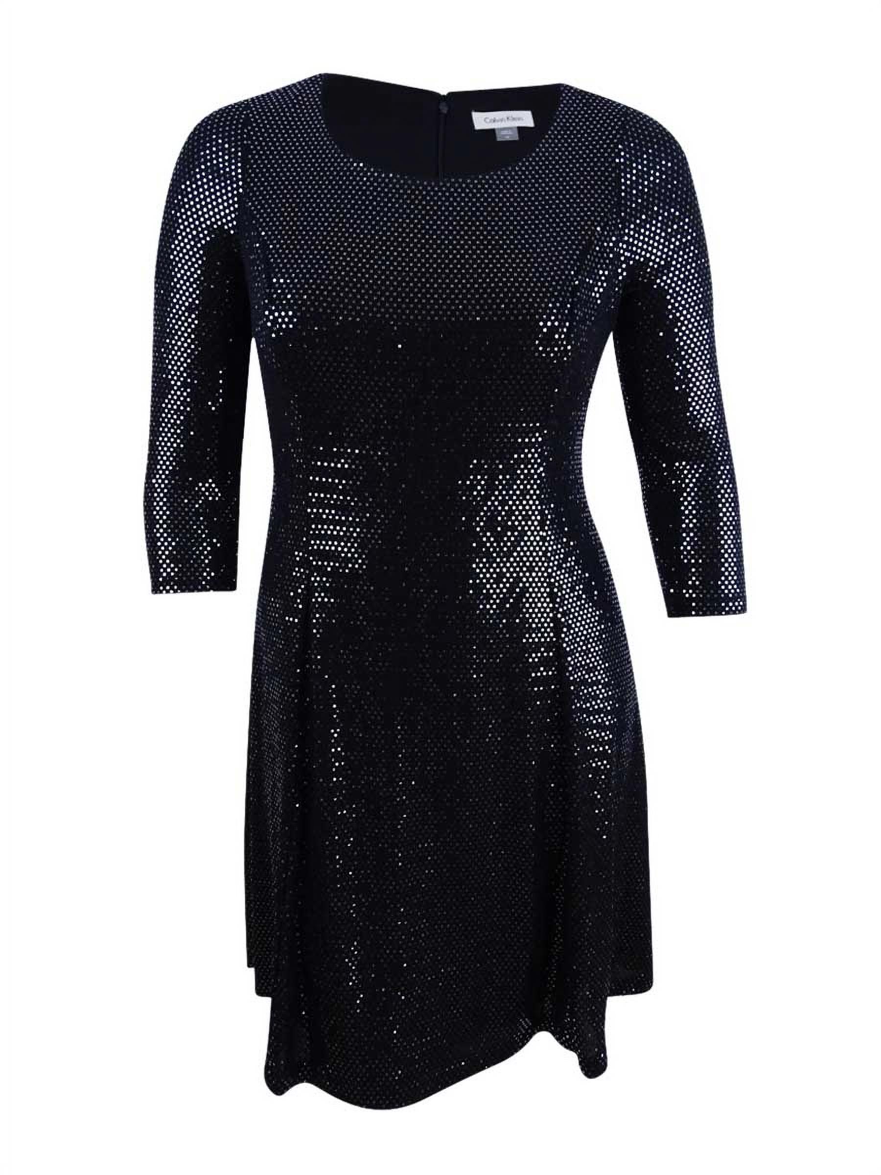 Calvin Klein Womens Sequined Fit & Flare Dress 6, Liberia | Ubuy
