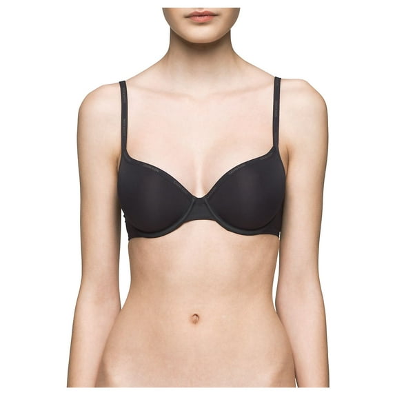 Calvin Klein Women's Sheer Marquisette Demi Lightly Lined Bra, Black, 30D