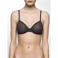 thumbnail image 1 of Calvin Klein Women's Sheer Marquisette Unlined Demi Bra, Black, 34B, 1 of 2