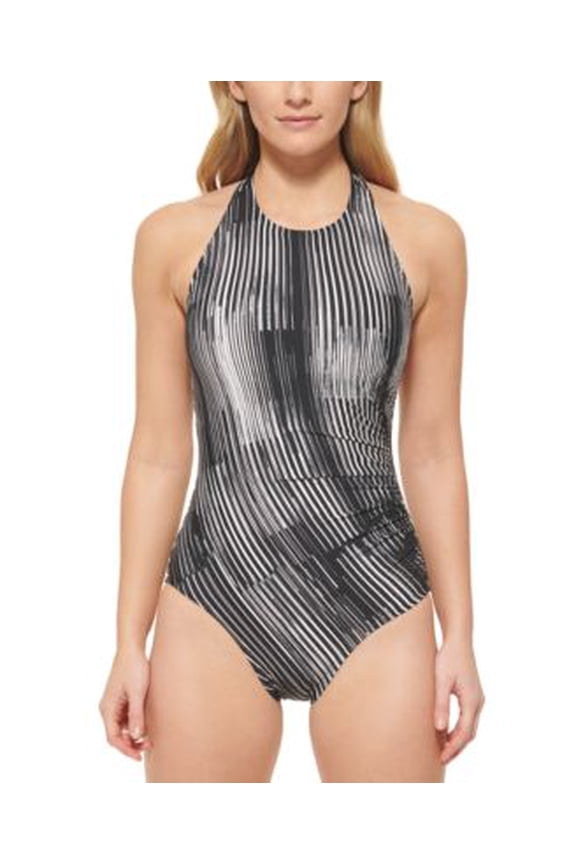 Women's Shirred High-Neck Halter Swimsuit 6