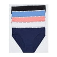 thumbnail image 1 of Calvin Klein Women's Signature Cotton Bikini - 5 Pack, Navy/Peri/Salmon/White/Black, XLarge, 1 of 5