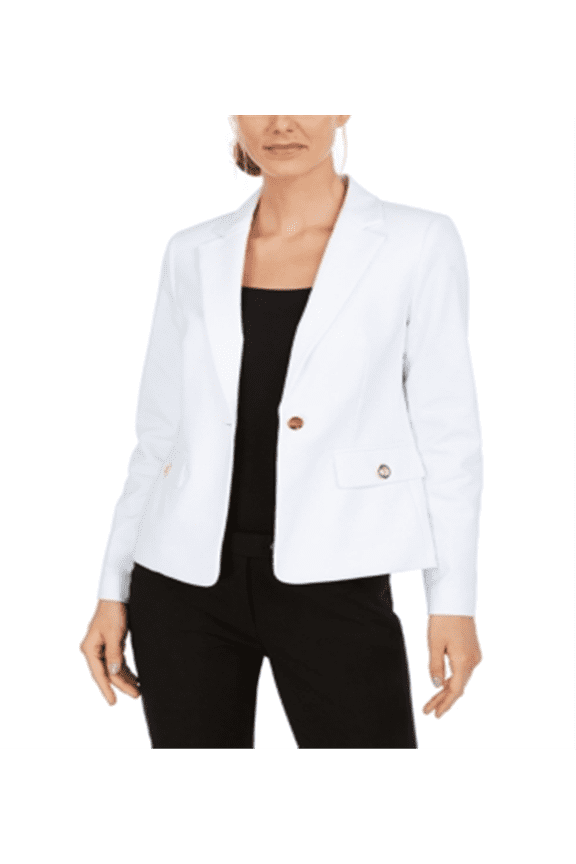 Women's Single Button Grommet Blazer White Size 4