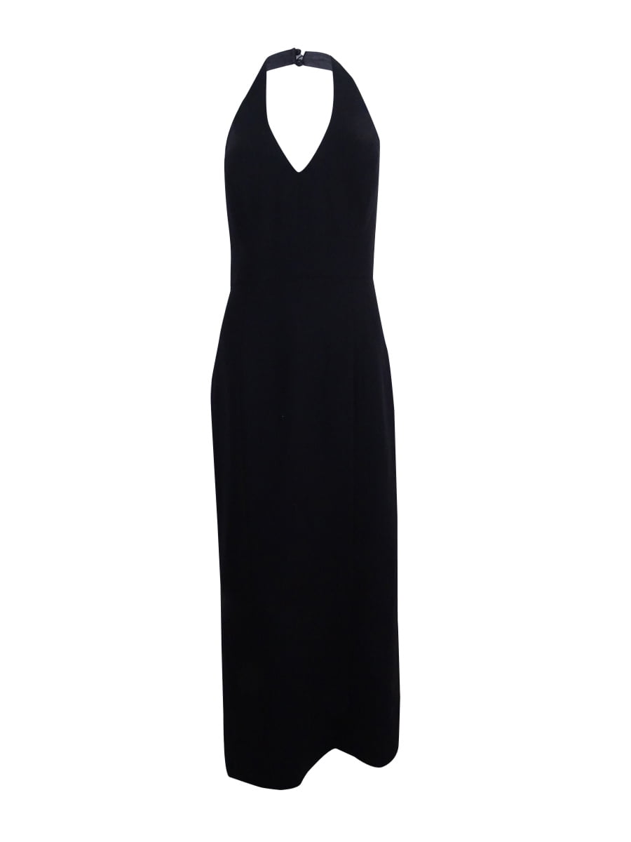 Calvin klein black halter gown on sale