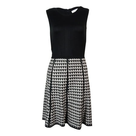 Calvin Klein Women's Sleeveless Houndstooth Sweater Dress