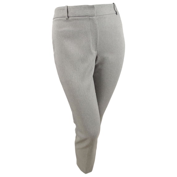 Calvin Klein Women's Slim-Fit Twill Ankle Pants (12, Tin/White)