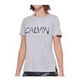 thumbnail image 1 of Calvin Klein Women's Soft Crew Neck Rolled Sleeve Graphic Logo T-shirt, 1 of 2