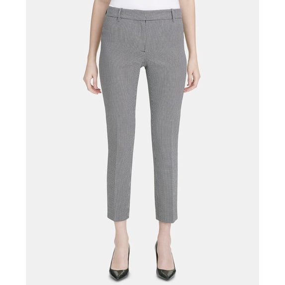 Calvin Klein Women's Square Print Ankle Pants Gray Size 10