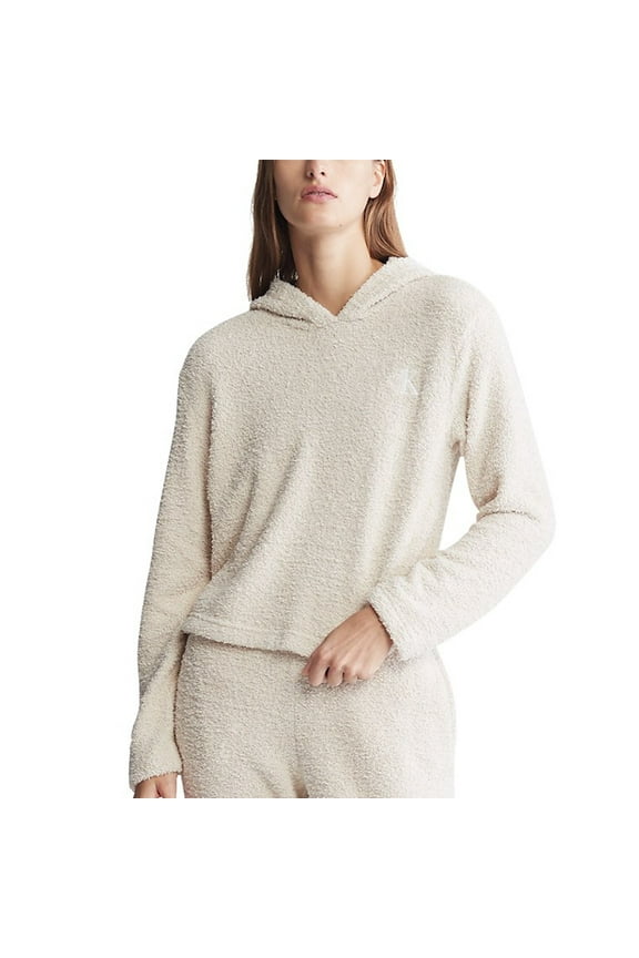 Women's Terry Knit Lounge Hoodie QS6989, Tapioca, Size Large