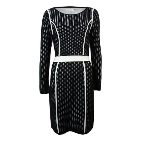 Calvin Klein Women's Textured Long Sleeves Sweater Dress