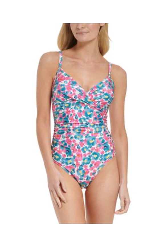 Women's Twist Tummy-Control One-Piece Multicolor Swimsuit Women's Swimsuit 10