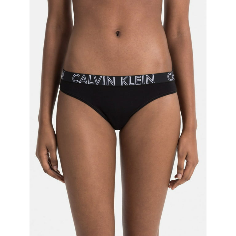 Calvin Klein Women's Ultimate Cotton Thong, Black, Large 