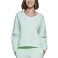 thumbnail image 1 of Calvin Klein Performance Womens V Neck High Low Sweatshirt Refresh L, 1 of 3